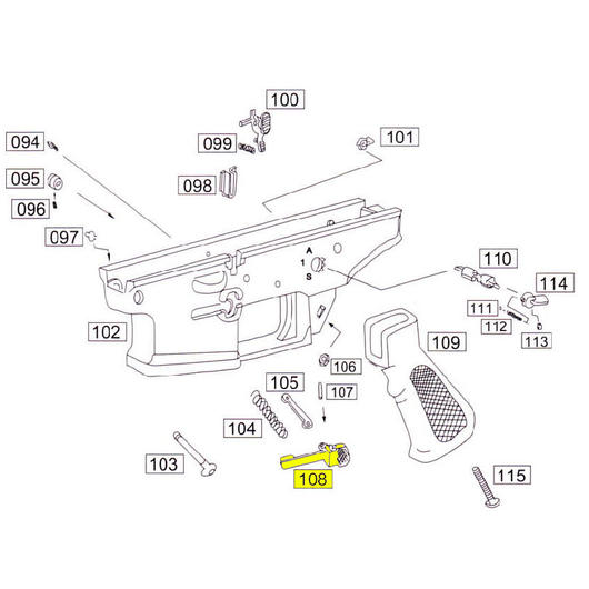 Wei-ETech SOCOM Part #108 Mag Catch Button Left