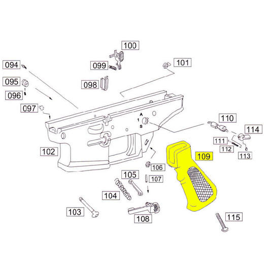 Wei-ETech SOCOM Part #109 Pistol Grip Black