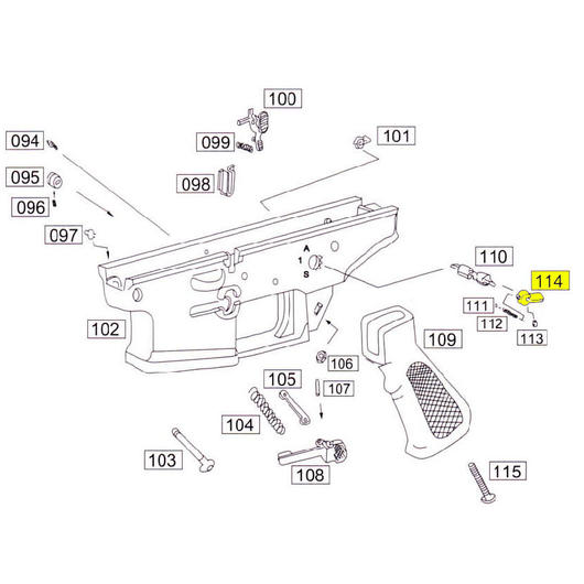 Wei-ETech SOCOM Part #114 Fire Selector Left Side