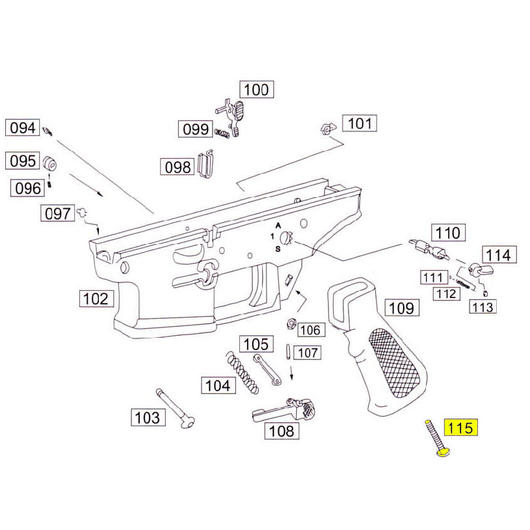 Wei-ETech SOCOM Part #115 Pistol Grip Screw